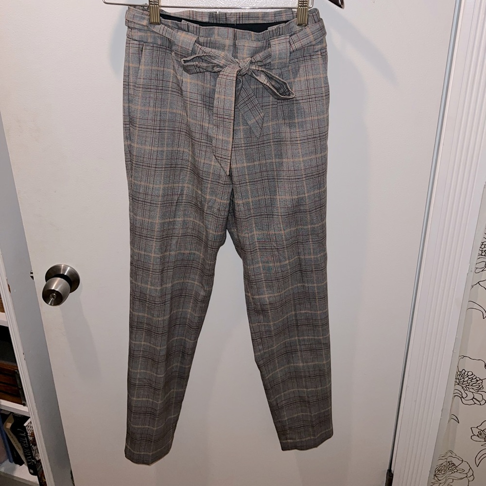 High waisted, tie pants, ankle length, worn once